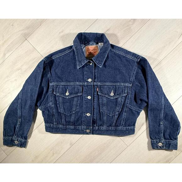Levi's Jackets & Blazers - Levi's Women's  Shrunken ' 90s Trucker Jacket Dark Blue Size Small